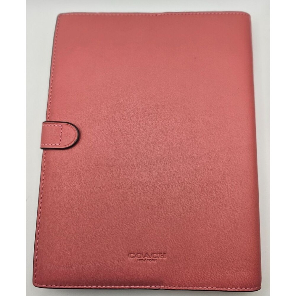 Coach Leather Notebook Planner Pink Snap Closure Journal Organizer New - Picture 4 of 9